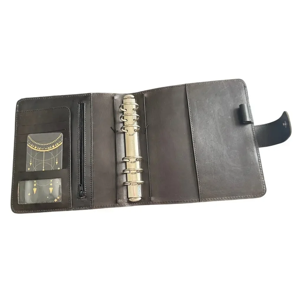 Naya Paperie B6 Wide Hybrid Ring Binder Leather Planner Full Back Pocket Add On